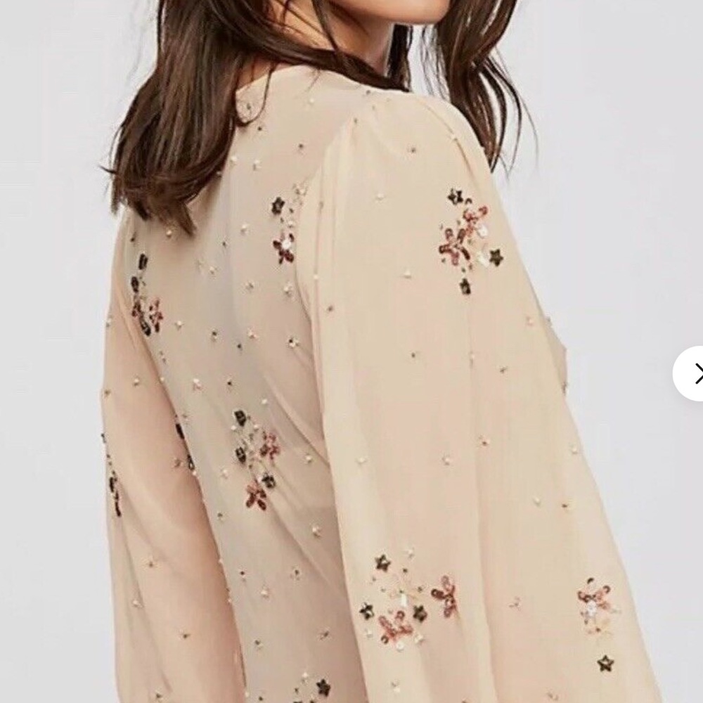 NEW Free People Siren Song Embellished Bodysuit Size Small Top P197-16 - Picture 2 of 2